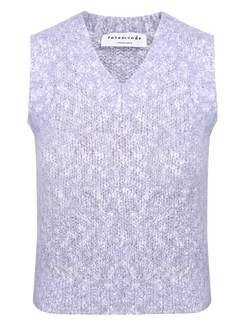 Rosemunde strik vest - Arctic blue melange